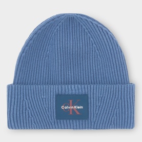 Monogram Logo Patch Beanie Hat