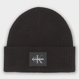 Monogram Logo Patch Beanie Hat