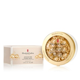 Elizabeth Arden Advanced Gold Ceramide Capsules Daily Youth Restoring Serum, 60 gold capsules shown with product box