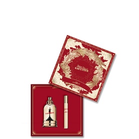 Jean Paul Gaultier La Favorite Eau de Parfum gift set with 50ml bottle and travel spray in red festive box