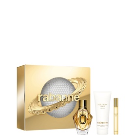 Paco Rabanne Million Gold For Her Eau de Parfum Gift Set 50ml, gold box with EDP bottle, body lotion and travel spray