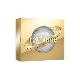 Paco Rabanne Lady Million Eau de Parfum Gift Set 50ml in gold gift box with iconic planet logo design