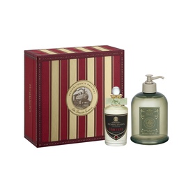 Penhaligon Halfeti Eau de Parfum Gift Set 100ml with striped red and gold gift box and large hand wash pump bottle