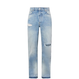 Heaton Distressed Straight Leg Jeans
