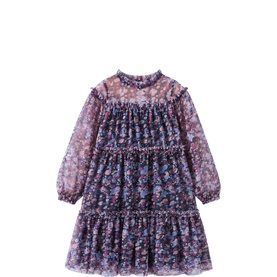 Cara Spot Tiered Mesh Dress