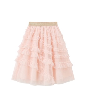 Sallie Tiered Ruffle Mesh Skirt