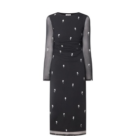 Ashley Sheer Mesh Fitted Dress