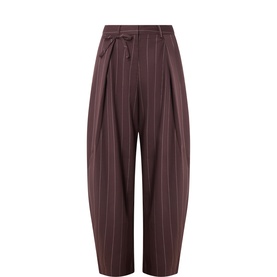 Charlot Pinstripe Barrel Leg Trousers