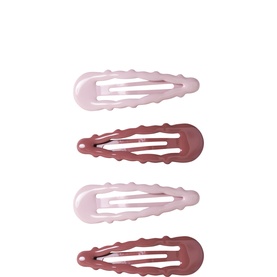 Lil Atelier Hushed Violet snap hair clips, set of 4, in mixed shades of light and dark pink-mauve tones