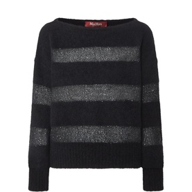 Divo Metallic-Yarn Striped Sweater