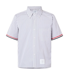 Striped Logo Patch Shirt