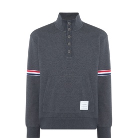Tricolour Striped Logo Badge Sweater