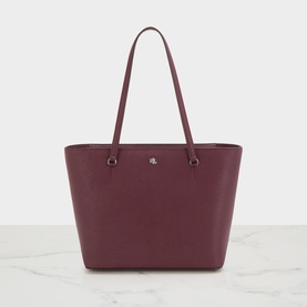 Karly Striped Logo Leather Tote Bag