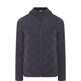 Arne Active Quilted Windbreaker Jacket in grey with three-panel hood, zip-through fastening, quilted shell panels and side zip pockets