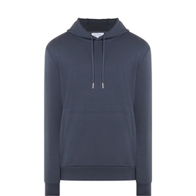 Arne Slate Blue hoodie with drawstring hood, ribbed cuffs and hem, relaxed fit pullover style