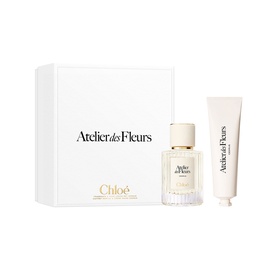 Chloe ADF Atelier des Fleurs Eau de Parfum & Hand Cream Gift Set 50ml, white gift box with fragrance bottle and hand cream tube