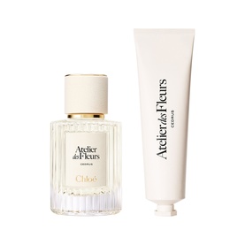 Chloe ADF Atelier des Fleurs Eau de Parfum & Hand Cream Gift Set, ivory bottle with gold cap and white tube