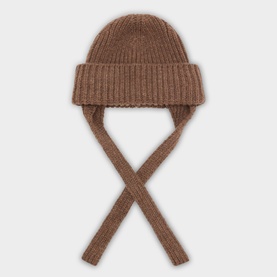 Ear Flap Rib-Knit Beanie Hat