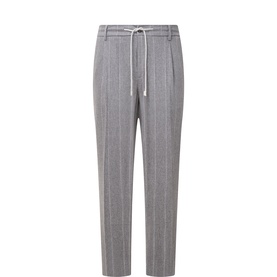 Drawstring Pinstriped Trousers
