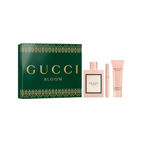 Gucci Bloom Eau de Parfum for Women & Perfumed Body Lotion Gift Set 100ml, green gift box with EDP bottle and two miniatures