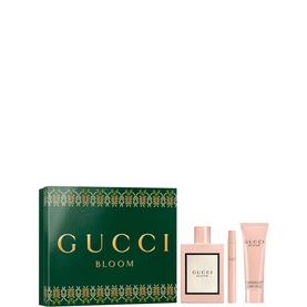 Gucci Bloom Eau de Parfum for Women & Perfumed Body Lotion Gift Set 100ml, green gift box with EDP bottle and two miniatures