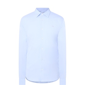 Fine Striped Crocodile Logo Shirt