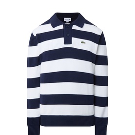 Striped Crocodile Logo Polo Shirt