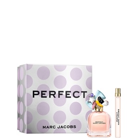Marc Jacobs Perfect Eau de Parfum Gift Set 50ml, lilac polka-dot gift box with EDP bottle and travel spray pen