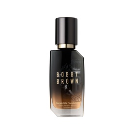 Bobbi Brown Intensive Serum Silk Foundation in a black and gold glass bottle with pump dispenser