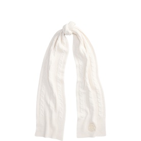 Embroidered Logo Cable Knitted Scarf