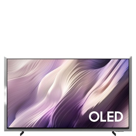 Samsung 65" OLED S95H 4K Vision AI Smart TV 2026 in black, front view showing slim silver bezel and OLED display