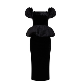 Velvet Bubble Peplum Dress