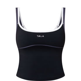 SkinLuxe Contrast Logo Double Strap Tank Top