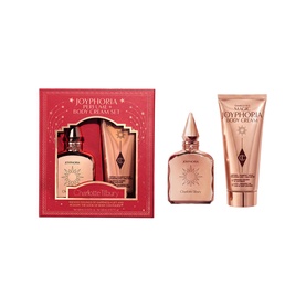 Charlotte Tilbury Joyphoria Perfume & Body Classique fragrance gift set with eau de parfum bottle and body cream tube