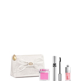 Dior Volume and Glow Ritual Limited Edition make-up gift set with mascara, lip gloss, blush and white bow pouch