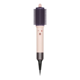 Dyson Airsmooth Styling Brush in blush pink and purple with round bristle barrel and black cable
