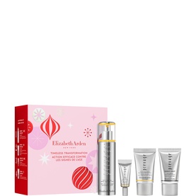 Elizabeth Arden Timeless Transformation Skincare Gift Set with serum, two creams and eye treatment in festive red box
