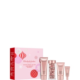 Elizabeth Arden Smooth, Repair and Firm skincare gift set with capsules, serum, cream and eye cream in festive pink packaging