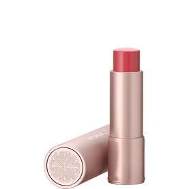 Rituals Advanced Lip Balm in rose-pink shade, shown open beside its engraved rose gold metal cap