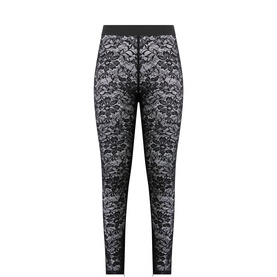 Vera Wang Frances Lace Leggings in black stretch lace with elasticated waistband, full length skinny fit, pull-on style