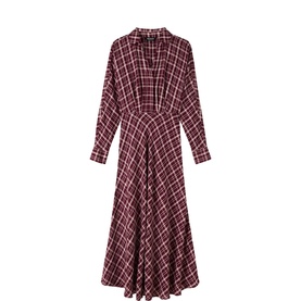 Check Shirt Flared Dress