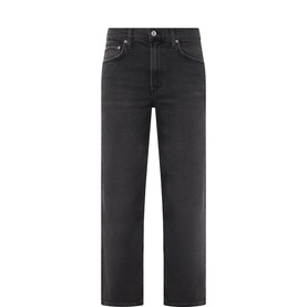 Citizens of Humanity straight jeans in Nebulae dark grey wash, relaxed fit, five-pocket style, cropped ankle length
