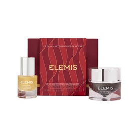 Elemis Ultra Smart Midnight Renewal Gift Set with facial oil and night cream in red gift box