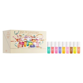 Sol De Janeiro Sol Many Options Gift Set featuring 10 mini fragrance rollerball bottles in assorted vibrant colours with gift box