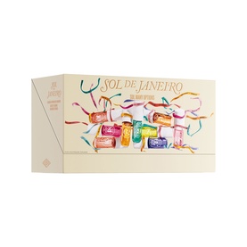 Sol De Janeiro Sol Many Options Gift Set cream box containing multiple colourful miniature body care products with ribbon confetti detail