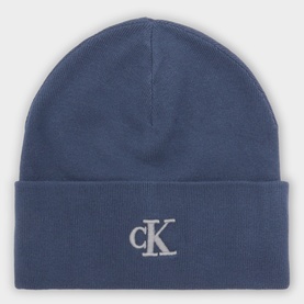 Logo Monogram Fine Ribbed Beanie Hat