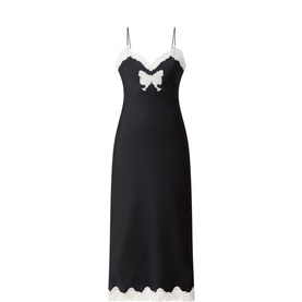 Lomira Lace Bow Satin Dress