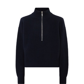 Aurelie Ribbed Half-Zip Sweater