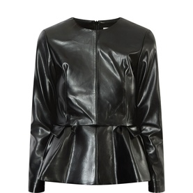 Ida Faux Leather Peplum Top