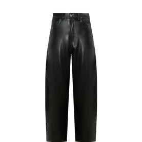 Grace Faux Leather Barrel Leg Trousers